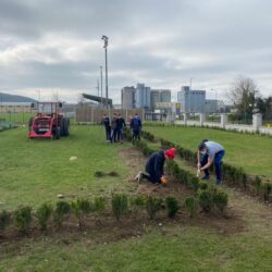 Mr. Cloherty and his 6th class volunteers helping out